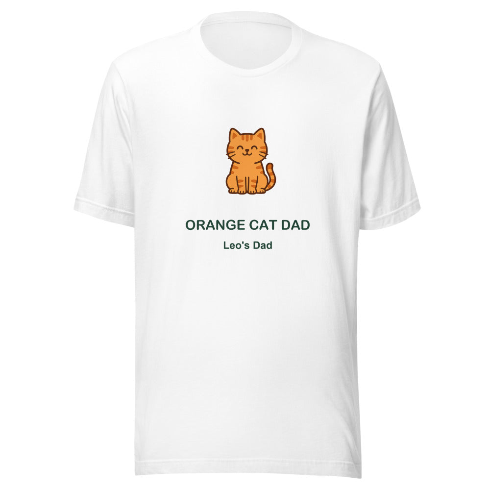 Personalized Orange Cat Dad Shirt, Custom Cat Name Tee, Tabby Cat Gift, Unisex