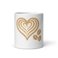Coffee Lover Heart Latte Mug — 11oz Ceramic Coffee Cup
