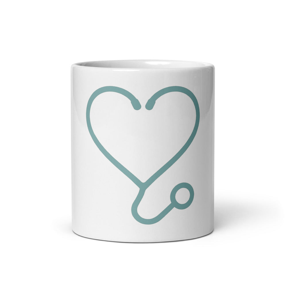 Nurse Stethoscope Heart Mug – Cute Gift for Nurses, 11oz Ceramic Coffee Mug