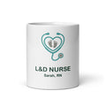 Personalized L&D Nurse Mug, Labor and Delivery Nurse Gift, Custom Name RN, 11oz Coffee Mug