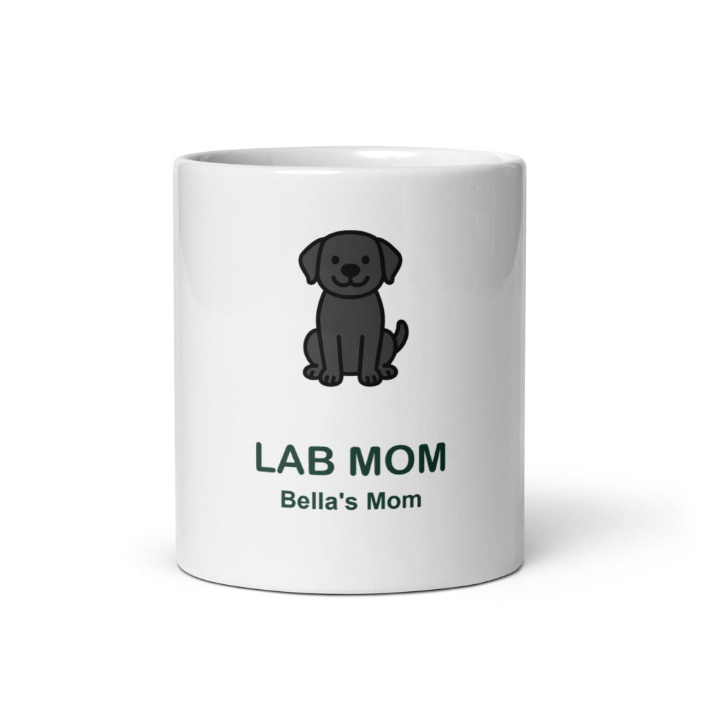 Personalized Lab Mom Mug, Custom Dog Name Gift, Lab Lover, 11oz