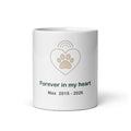 Personalized Pet Memorial Mug, Dog Loss Gift, Paw Print Keepsake, Custom Name & Dates, 11oz