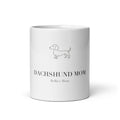Minimalist Dachshund Mom Mug, Custom Name Gift, Modern Minimalist 11oz Coffee Mug